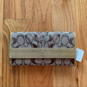 Coach Soho Pleated Signature Checkbook Wallet